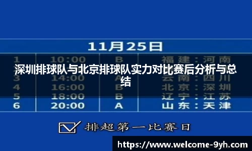 深圳排球队与北京排球队实力对比赛后分析与总结
